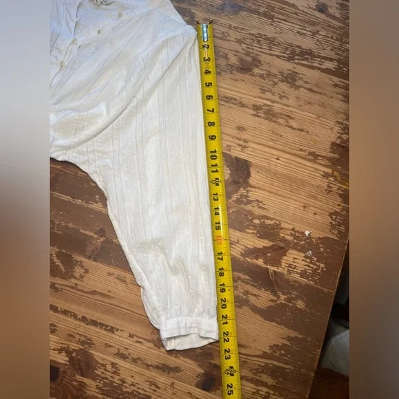 Alex Mill white 3/4 sleeve tunic with Swiss dot pointelle detailing. Large - Picture 5 of 8